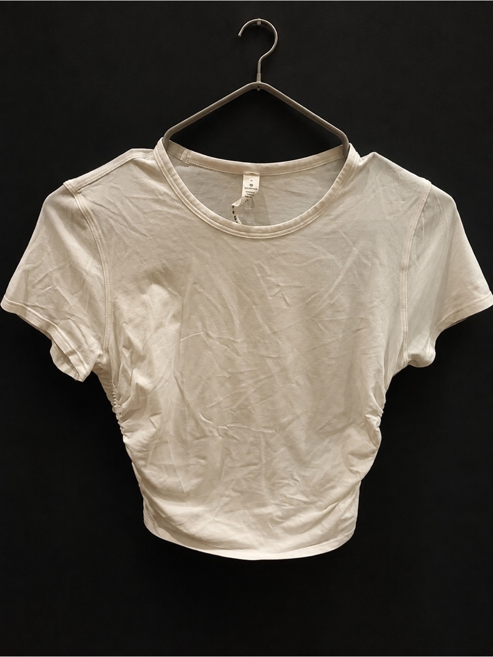 lululemon athletica Cream Short Sleeve Cropped Crew Tee